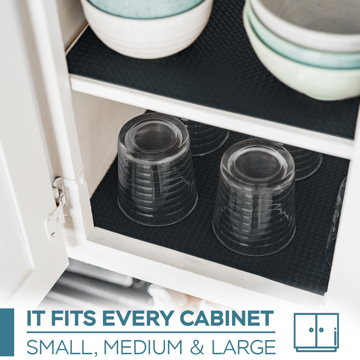The Shelf Shield - Waterproof, Thick, Non-Slip Shelf Liner for Fridge, Kitchen, Cabinets, Drawers & Pantry