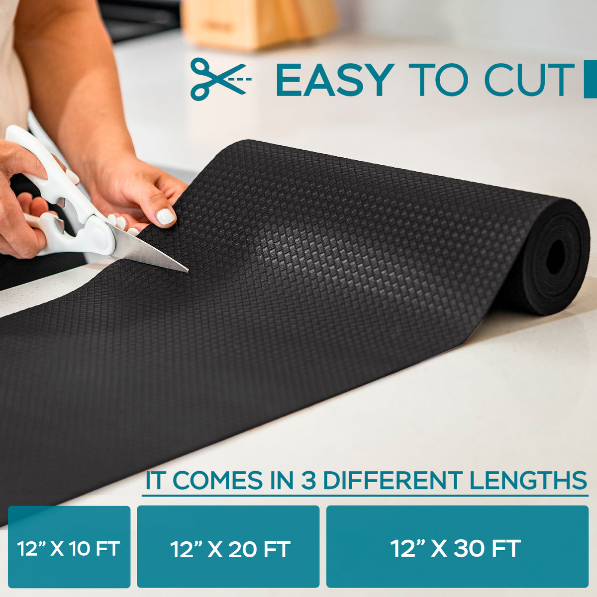 The Shelf Shield - Waterproof, Thick, Non-Slip Shelf Liner for Fridge, Kitchen, Cabinets, Drawers & Pantry