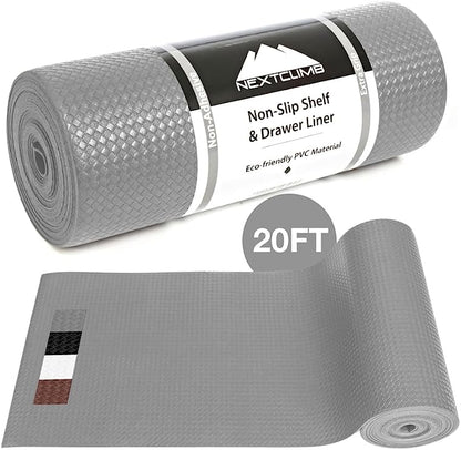 Premium Non-Slip Shelf Liner - Anti-Adhesive Kitchen Cabinet Mat - Washable Fridge and Pantry Liner (Black) - NextClimb